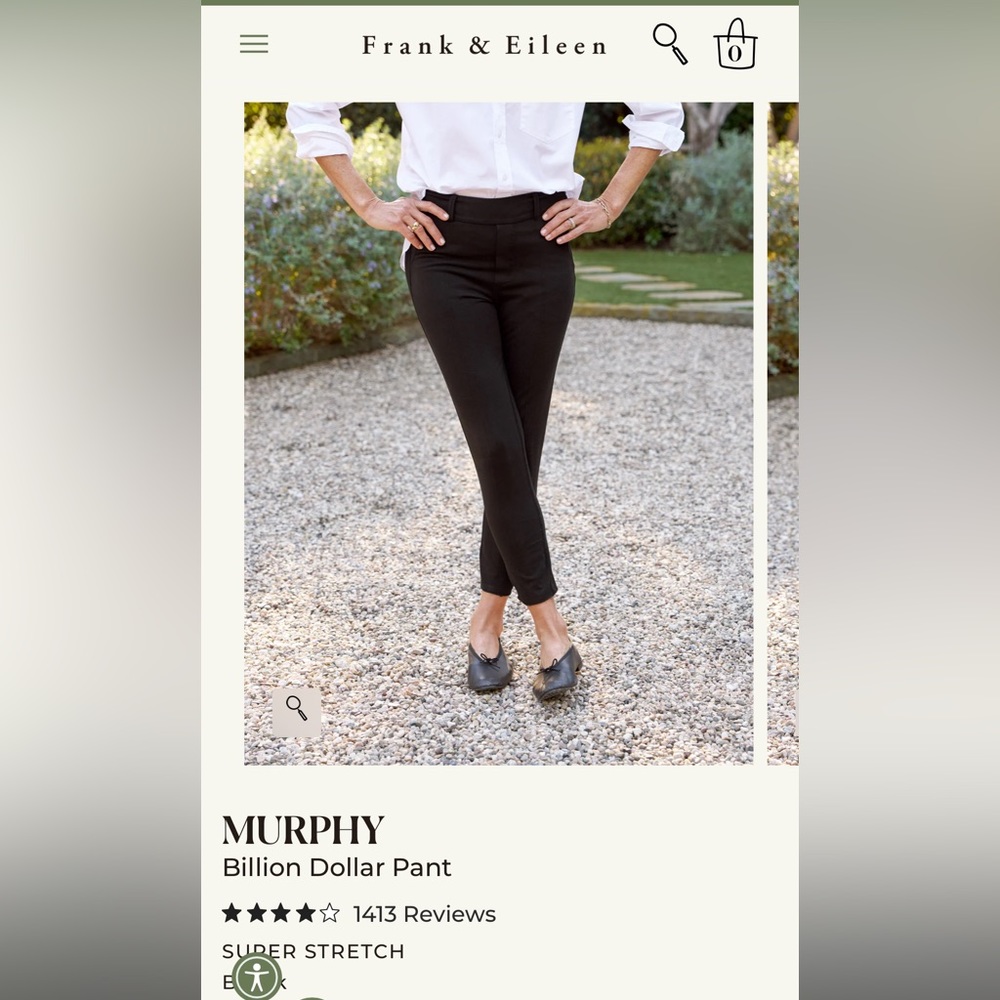 BRAND NEW Frank and Eileen black Murphy billion dollar pant